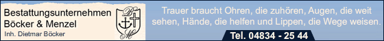 Büsumer Bestattungsunternehmen Böcker & Menzel Inhaber Dietmar Böcker